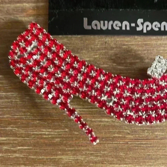 Lauren-Spencer Red Shoe Crystal Brooch NEW - Picture 9 of 11